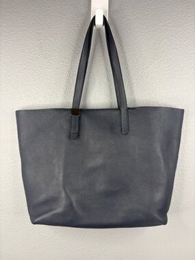 Everlane Navy Leather Tote Bag